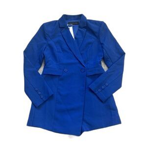 Endless Rose Blazer Romper Women's Large Blue Double Breasted Long Sleeve New